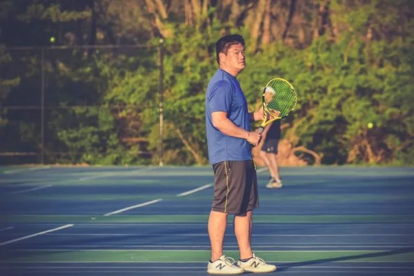 tennis match action